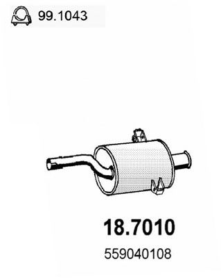 Глушитель выхлопных газов конечный ASSO 18.7010 для INNOCENTI MINI