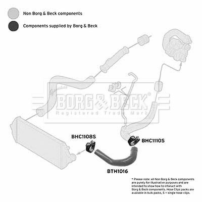 Charge Air Hose Borg & Beck BTH1016