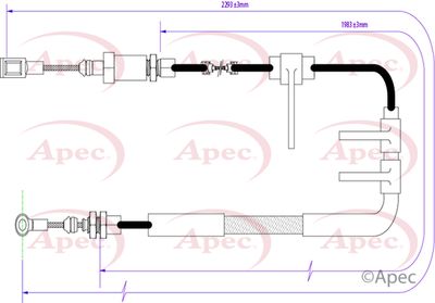 Cable Pull, parking brake APEC CAB1224