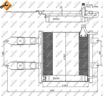 Конденсатор, кондиционер NRF 35367 для VW LUPO
