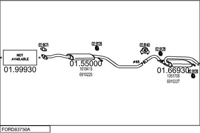 SISTEM DE ESAPAMENT MTS FORD83750A001100
