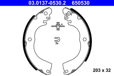Комплект тормозных колодок ATE 03.0137-0530.2 для MITSUBISHI MIRAGE