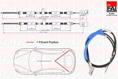 Тросик, cтояночный тормоз FAI AutoParts FBC0058 для FORD PUMA
