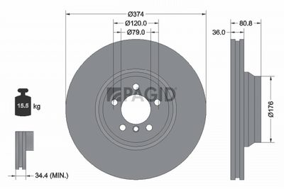 спирачен диск PAGID 54230NC