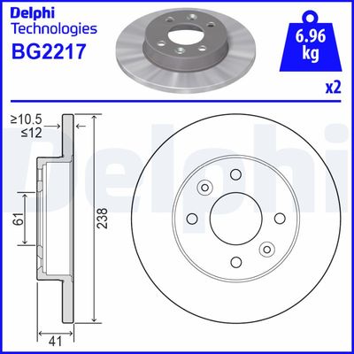 Tarcza hamulcowa DELPHI BG2217