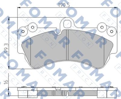 Комплект тормозных колодок, дисковый тормоз FOMAR Friction FO 891581 для PORSCHE CAYENNE