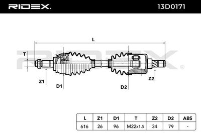 полуоска RIDEX 13D0171
