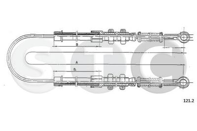 Тросик, cтояночный тормоз STC T481261 для FIAT 500