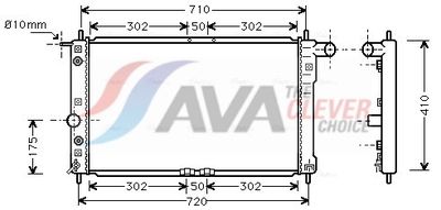 радиатор, охлаждане на двигателя AVA Clever Choice DW2017