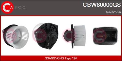 CASCO CBW80000GS Вентилятор салона  для SSANGYONG  (Сан-янг Актон)