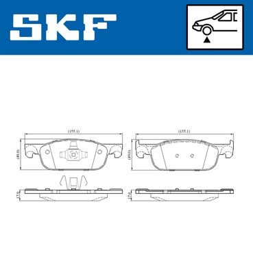 Комплект тормозных колодок, дисковый тормоз SKF VKBP 80020 для LADA XRAY