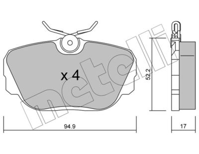 Комплект тормозных колодок, дисковый тормоз 22-0042-0