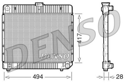 Радиатор, охлаждение двигателя DENSO DRM17020 для MERCEDES-BENZ 123