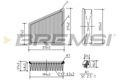 Воздушный фильтр BREMSI FA0567 для VW FOX