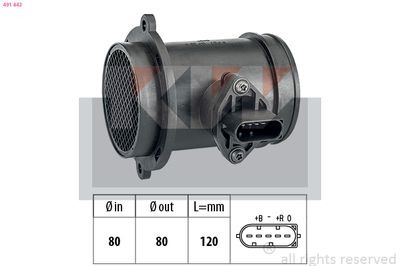 Przepływomierz masowy powietrza KW 491 443