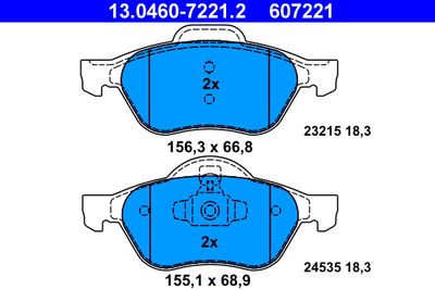 Brake Pad Set, disc brake 13.0460-7221.2