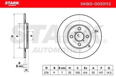 спирачен диск STARK SKBD-0020112