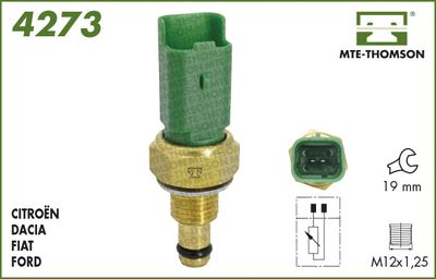 MTE-THOMSON 4273 Датчик температуры охлаждающей жидкости  для NISSAN KUBISTAR (Ниссан Kубистар)