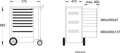 CARUCIOR CU SCULE GEDORE 1500ES022004 1