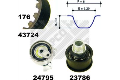 23724 MAPCO Комплект ремня ГРМ