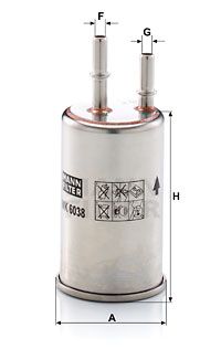 Топливный фильтр MANN-FILTER WK 6038 для VOLVO XC60