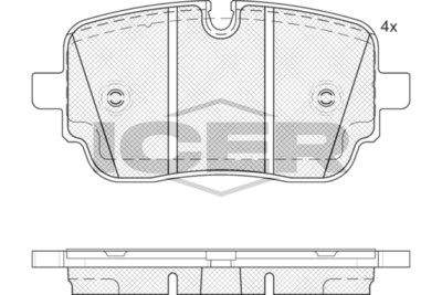 комплект спирачно феродо, дискови спирачки ICER 182546