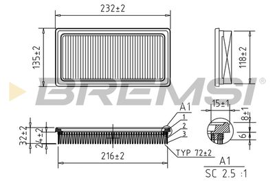 Воздушный фильтр BREMSI FA0530 для NISSAN NOTE