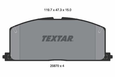 Комплект тормозных колодок, дисковый тормоз TEXTAR 2087001 для TOYOTA STARLET