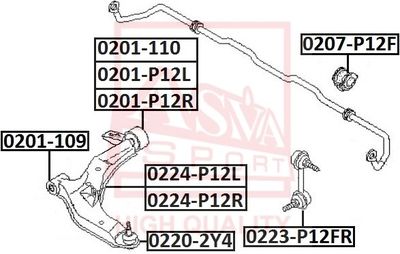 Шарнир независимой подвески / поворотного рычага ASVA 0220-2Y4 для INFINITI I30