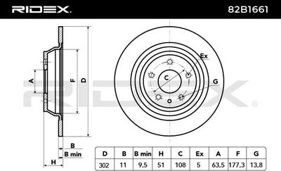 спирачен диск RIDEX 82B1661