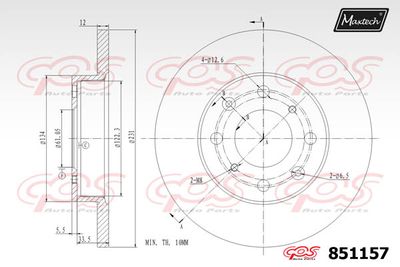 MAXTECH 851157 Тормозные диски  для HONDA LOGO (Хонда Лого)