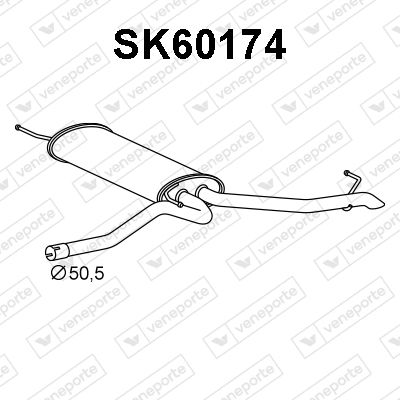 VENEPORTE SK60174 Глушитель выхлопных газов  для SKODA OCTAVIA III (5E3, NL3, NR3) 1.6 TDI