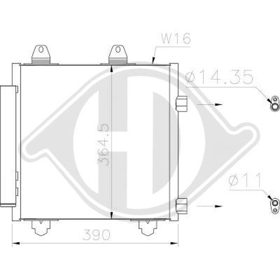 Конденсатор, кондиционер DIEDERICHS DCC1992 для TOYOTA AYGO
