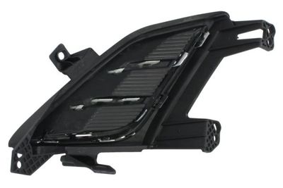 Voorbumper afdekking Voor Rechts (met verchroomde stipe, plastic, zwart) past: FORD FOCUS IV 01.18-09.21
