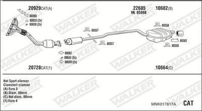 Изпускателна система WALKER MNK017817A
