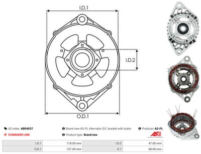 Stator, generátor AS-PL ABR4037