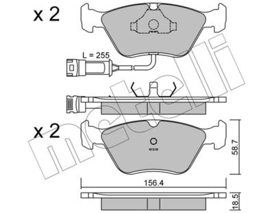 Комплект тормозных колодок, дисковый тормоз METELLI 22-0205-1 для FORD SCORPIO