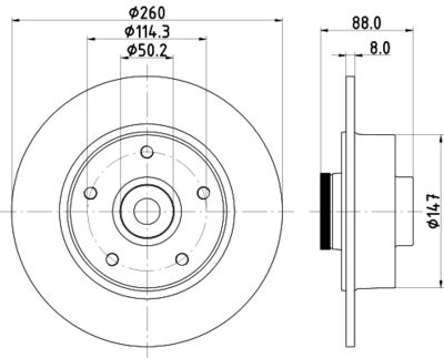 HELLA 8DD 355 120-101 Тормозные диски  для RENAULT FLUENCE (Рено Флуенке)