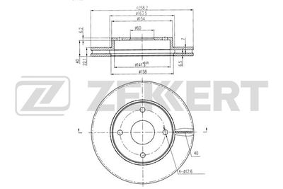 Тормозной диск ZEKKERT BS-6210 для CHERY EASTAR