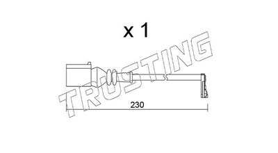 Styk ostrzegawczy, zużycie okładzin hamulcowych TRUSTING SU.364