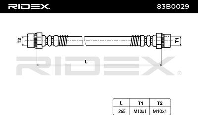спирачен маркуч RIDEX 83B0029