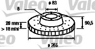 Тормозной диск VALEO 186137 для FIAT 242