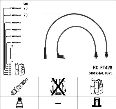 Комплект проводов зажигания NGK 0675 для FIAT 126