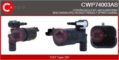 CASCO CWP74003AS Насос омывателя  для RENAULT TRAFIC (Рено Трафик)