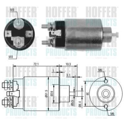 Тяговое реле, стартер HOFFER 46094 для MITSUBISHI 3000