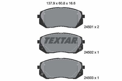 Комплект тормозных колодок, дисковый тормоз TEXTAR 2450101 для KIA SELTOS