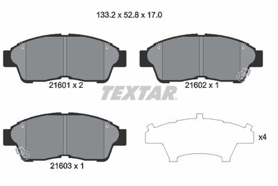 Комплект тормозных колодок, дисковый тормоз TEXTAR 2160101 для TOYOTA PICNIC