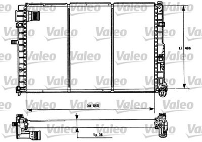 Радиатор, охлаждение двигателя VALEO 731185 для PEUGEOT 605