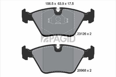 Zestaw klocków hamulcowych, hamulce tarczowe PAGID T1200N