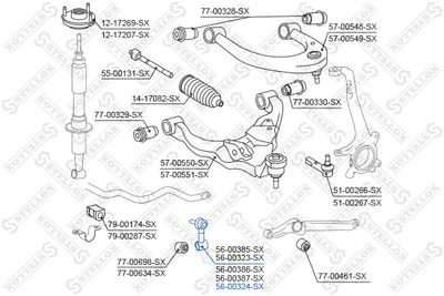 Тяга / стойка, стабилизатор STELLOX 56-00324-SX для LEXUS LX